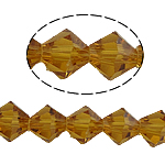 Bicone kristály gyöngyök, sokoldalú, Topáz, 8x8mm, Lyuk:Kb 1.5mm, Hossz 10.5 inch, 10Strands/Bag, Által értékesített Bag