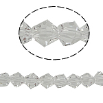 Perles de cristal bicône, facettes, cristal transparent gris, 6x6mm, Trou:Environ 0.8-1.2mm, Longueur Environ 11 pouce, 10/