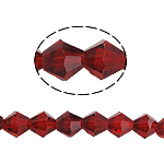 Contas de cristal bicone, facetada, rubi, 8x8mm, Buraco:Aprox 1mm, comprimento 10.5 inchaltura, 10vertentespraia/Bag, vendido por Bag