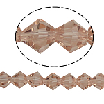Bicone Kristallen Kralen, Kristal, gefacetteerde, Vintage Rose, 6x6mm, Gat:Ca 1mm, Lengte 12.5 inch, 10strengen/Bag, Verkocht door Bag