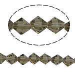BICONE كريستال الخرز, بلور, الأوجه, greige و, 8x8mm, حفرة:تقريبا 1.5mm, طول 10.5 بوصة, 10جدائل/زوج, تباع بواسطة زوج