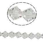 Bicone krystalperler, Krystal, facetteret, Krystal, 8x7mm, Hole:Ca. 1mm, Længde 10.5 inch, 10Strands/Bag, Solgt af Bag