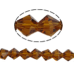 Bicone Crystal Beads, faceted, Smoked Topaz, 6x6mm, Hole:Approx 1mm, Length:12.5 Inch, 10Strands/Bag, Sold By Bag