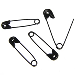 Iron Safety Pin plumbum black color plated nickel lead & cadmium free Sold By Lot