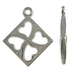 Copper Coated Plastic Pendant Diamond Shape platinum color plated nickel lead & cadmium free Approx 2mm Sold By Lot
