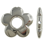 Copper Coated Plastic Beads Flower platinum color plated nickel lead & cadmium free Approx 0.5mm Sold By Lot