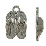 Copper Coated Plastic Pendant Shoes platinum color plated nickel lead & cadmium free Approx 2mm Sold By Lot