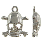 Copper Coated Plastic Pendant Skull platinum color plated nickel lead & cadmium free Approx 2mm Sold By Lot