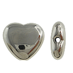 Copper Coated Plastic Beads Heart platinum color plated nickel lead & cadmium free Approx 2mm Sold By Lot