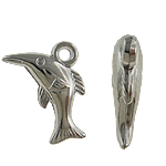 Copper Coated Plastic Pendant Dolphin platinum color plated nickel lead & cadmium free Approx 2mm  Sold By Lot