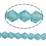 Bicone Kristallen Kralen, Kristal, gefacetteerde, Lt Sapphire, 5x5mm, Gat:Ca 0.8-1.2mm, Lengte 11.5 inch, 10strengen/Bag, Verkocht door Bag