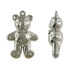 Copper Coated Plastic Pendant Bear platinum color plated nickel lead & cadmium free Approx 2.5mm Sold By Lot