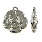 Copper Coated Plastic Pendant Flower platinum color plated nickel lead & cadmium free Approx 3mm Sold By Lot