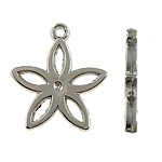 Copper Coated Plastic Pendant Flower platinum color plated nickel lead & cadmium free Approx 2mm Sold By Lot