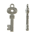 Copper Coated Plastic Pendant Key platinum color plated nickel lead & cadmium free Approx 2.5mm Sold By Lot