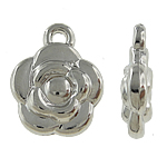 Copper Coated Plastic Pendant Flower platinum color plated nickel lead & cadmium free Approx 2mm Sold By Lot