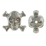 Copper Coated Plastic Pendant Skull platinum color plated nickel lead & cadmium free Approx 0.5mm Sold By Lot