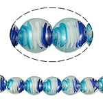 Innerer Twist Lampwork Perlen, flache Runde, 20x10mm, Bohrung:ca. 2mm, Länge 14.5 ZollInch, 5SträngeStrang/Tasche, verkauft von Tasche