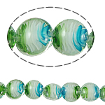Innerer Twist Lampwork Perlen, flache Runde, 20x10mm, Bohrung:ca. 2mm, Länge 14.5 ZollInch, 5SträngeStrang/Tasche, verkauft von Tasche