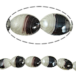 Abalorios de Cristal de Murano con Interior Trenzado, Óvalo, 19x23x10mm, agujero:aproximado 1.5mm, longitud 17.5 Inch, 5Strandsfilamento/Bolsa, Vendido por Bolsa