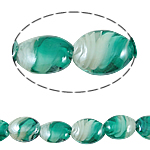 Perles de Murano à torsion intérieure, chalumeau, ovale, 19x23x10mm, Trou:Environ 1.5mm, Longueur 17.5 pouce, 5Strandstoron/sac, Vendu par sac