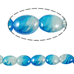Perles de Murano à torsion intérieure, chalumeau, ovale, 19x23x10mm, Trou:Environ 1.5mm, Longueur 17.5 pouce, 5Strandstoron/sac, Vendu par sac