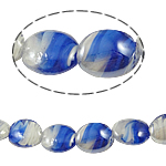 Unutarnji Twist lampwork perle, Oval, 19x23x10mm, Rupa:Približno 1.5mm, Dužina 17.5 inčni, 5pramenovi/Torba, Prodano By Torba