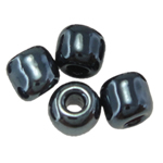Glänzende Glas-Rocailles, rund, Schimmer, schwarz, 2x3mm, Bohrung:ca. 0.3mm, ca. 25710PCs/Tasche, verkauft von Tasche