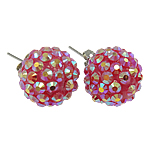 Resin Rhinestone Stud Earring Round 16mm Sold By Bag