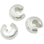 Crimp pärla omslag, Mässing, Twist, silver pläterad, nickel, bly och kadmium gratis, 4.50x4.80x3.10mm, 5000PC/Bag, Säljs av Bag