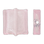 Perline di vetro Murano foglia argento, vetro lavorato, Quadrato, lamina di argento, rosa, 20x6mm, Foro:Appross. 2mm, 100PC/borsa, Venduto da borsa