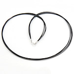 Fashion Necklace Cord Tiger Tail Wire sterling silver spring ring clasp  black 0.38mm Length Approx 18 Inch Sold By Lot
