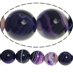Natürliche violette Achat Perlen, Streifen Achat, rund, violett, 10mm, Bohrung:ca. 1.2mm, Länge ca. 15.5 ZollInch, 5SträngeStrang/Menge, verkauft von Menge