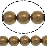 South Sea Shell Beads, Round, coffee color, 10mm, Hole:Approx 0.5mm, 40PCs/Strand, Sold Per 16 Inch Strand