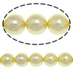 South Sea Shell Beads Round yellow 10mm Approx 0.5mm Sold Per 15.5 Inch Strand
