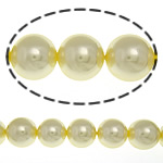 South Sea Shell Beads Round yellow 14mm Approx 1mm Sold Per 15.5 Inch Strand