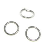 Brass Suljettu Jump Ring, Messinki, platina väri päällystetty, lyijy ja sen kadmium vapaa, 6x6x0.80mm, N. 13600PC/KG, Myymät KG
