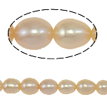 Riso coltivato in perla d'acqua dolce, perla d'acquadolce coltivata naturalmente, naturale, rosa, grado A, 5-6mm, Foro:Appross. 0.8mm, Venduto per 14.5 pollice filo