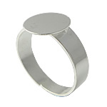 Brass Pad Ring Base silver color plated adjustable lead & cadmium free 10mm US Ring Sold By Bag