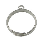 Messing Loop Ring Base, platinum plated, verstelbaar, lood en cadmium vrij, 2.5mm, 3mm, Gat:Ca 1mm, Maat:7, 500pC's/Bag, Verkocht door Bag