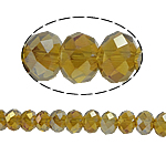 Rondelle Crystal Pärlor, Kristall, imitation CRYSTALLIZED™ kristaller, Topaz, 4x6mm, Hål:Ca 1mm, Längd Ca 18 inch, 10Strands/Bag, Säljs av Bag