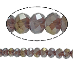 Rondelle-Krystal-Perler, Krystal, efterligning CRYSTALLIZED™ krystaller, Mid Amethyst, 4x6mm, Hole:Ca. 1mm, Længde Ca. 17 inch, 10Strands/Bag, Ca. 100pc'er/Strand, Solgt af Bag