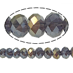 Rondelle-Krystal-Perler, Krystal, efterligning CRYSTALLIZED™ krystaller, Mørk Violet, 8x10mm, Hole:Ca. 2mm, Længde Ca. 22 inch, 10Strands/Bag, Ca. 72pc'er/Strand, Solgt af Bag