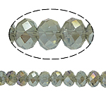 Rondelle kristal kralen, imitatie CRYSTALLIZED™ kristallen, Zilver Champagne, 8x10mm, Gat:Ca 2mm, Lengte 22 inch, 10strengen/Bag, Ca 72pC's/Strand, Verkocht door Bag