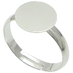Brass Pad Ring Base silver color plated adjustable lead & cadmium free 6mm US Ring .5 Sold By Bag