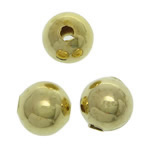 Messing kralen, Ronde, gold plated, glad, lood en cadmium vrij, 6mm, Gat:Ca 1.5mm, 3000pC's/Bag, Verkocht door Bag