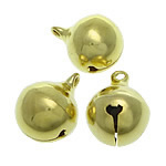 Brass Bell Medál, Sárgaréz, Harang, arany színű aranyozott, ólom és kadmium mentes, 16x20mm, Lyuk:Kb 2.5mm, 300PC-k/Bag, Által értékesített Bag