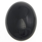 Agaat Cabochon, Zwarte Agaat, Ovaal, natuurlijk, glad, zwart, 8x10mm, 50pC's/Lot, Verkocht door Lot