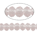 Rondelle-Krystal-Perler, Krystal, efterligning CRYSTALLIZED™ krystaller, Lt Peach, 4x3mm, Hole:Ca. 1mm, Længde Ca. 20 inch, 10Strands/Bag, Ca. 150pc'er/Strand, Solgt af Bag