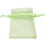 Jewelry Pouches Bags, Organza, translucent, green, 50x70mm, 100/